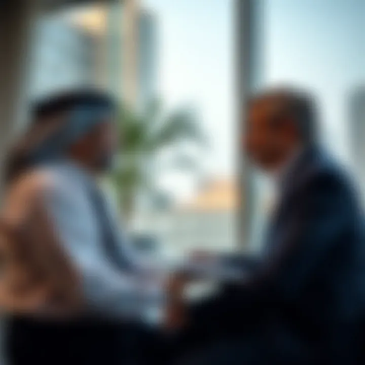 Property Investment Consultation Professional consultation between a banker and a client regarding property investment