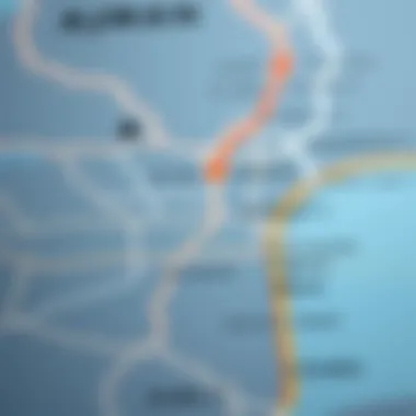 Map highlighting the route from Ajman to Dubai with key landmarks
