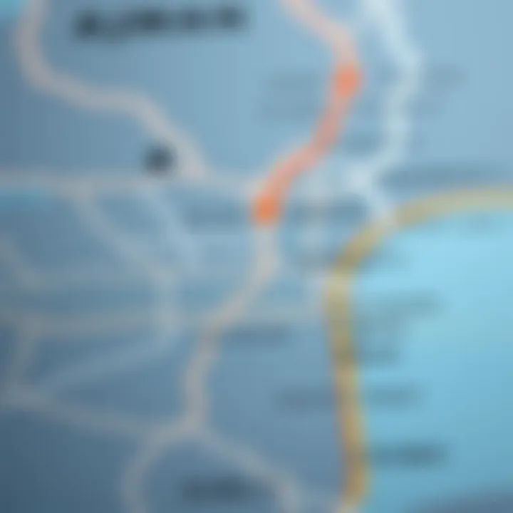 Map highlighting the route from Ajman to Dubai with key landmarks