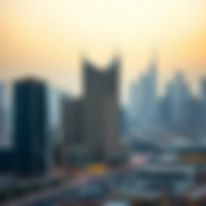 Al Hamd Building Framed by Dubai's Iconic Skyline Al Hamd Building amidst Dubai's skyline