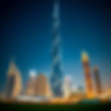 Al Jeel Tower: A Jewel in Dubai's Skyline Stunning view of Al Jeel Tower against Dubai skyline