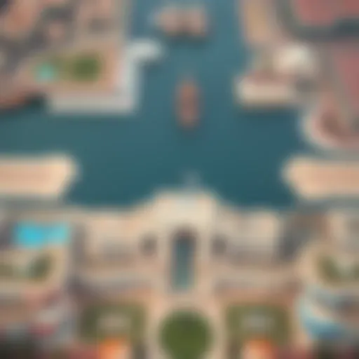 Aerial view showcasing Al Khail Gate's architectural design