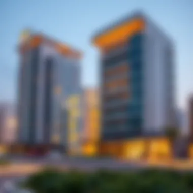 A stunning view of Al Khail Heights showcasing modern architecture