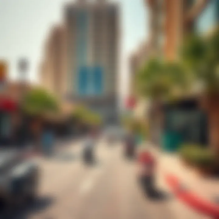 A vibrant street scene reflecting the lifestyle in Al Khail Heights