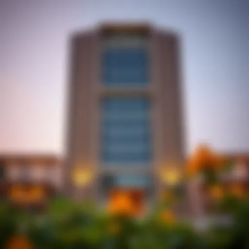 Architectural Marvel of Al Liwan Building 2 Stunning exterior view of Al Liwan Building 2 showcasing modern architectural design.