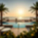 A panoramic view of Al Mamzar Beach Chalet showcasing its beachfront location