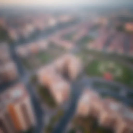Aerial View of Al Nahda 2 Aerial view of Al Nahda 2 showcasing residential buildings and parks