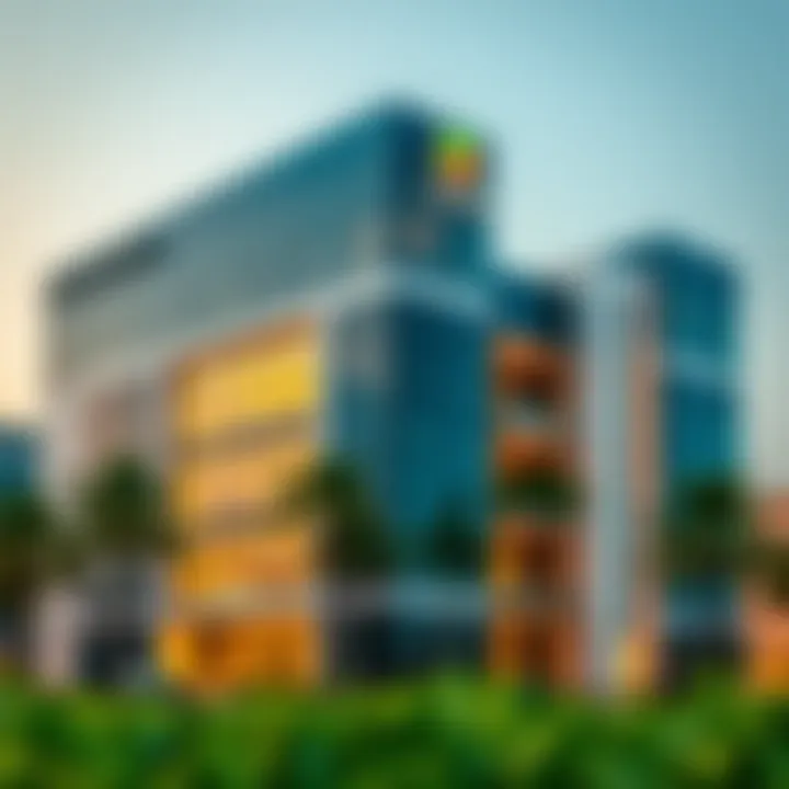 Modern Architecture of Al Nahda Business Center Exterior view of Al Nahda Business Center showcasing its modern architecture