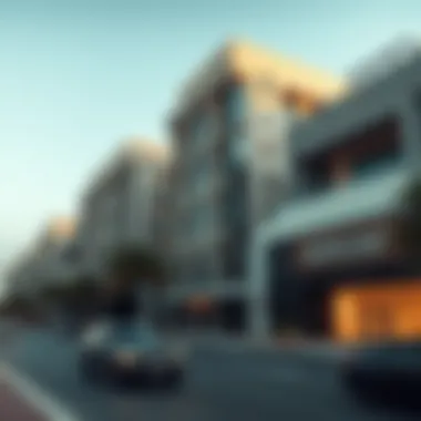 Modern real estate developments along Al Nahyan Street