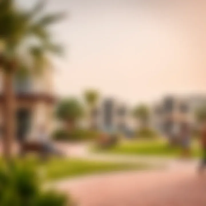 Community Amenities in Al Shaab Village Community recreational area with residents enjoying outdoor activities