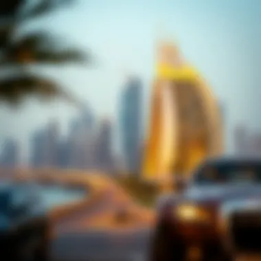 Gold Investment and Real Estate in Dubai Dubai skyline with gold investment imagery