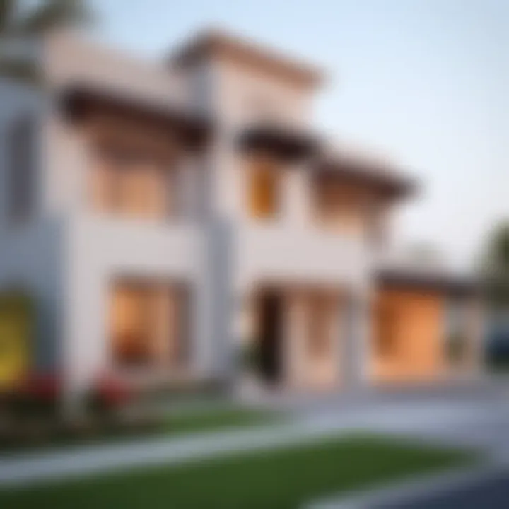 Architectural render of a villa in Arabian Ranches 2 highlighting design features