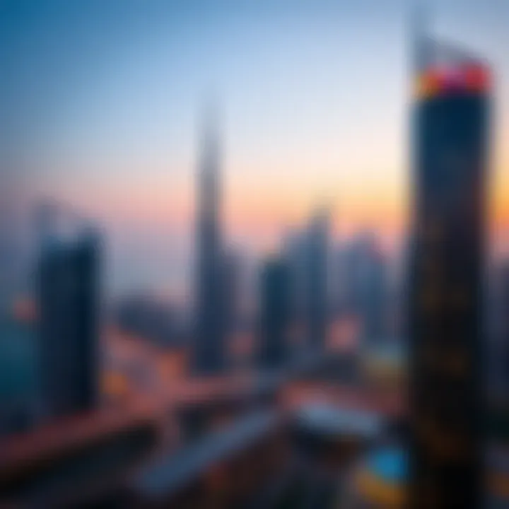 Aerial view of Dubai's skyline showcasing iconic skyscrapers