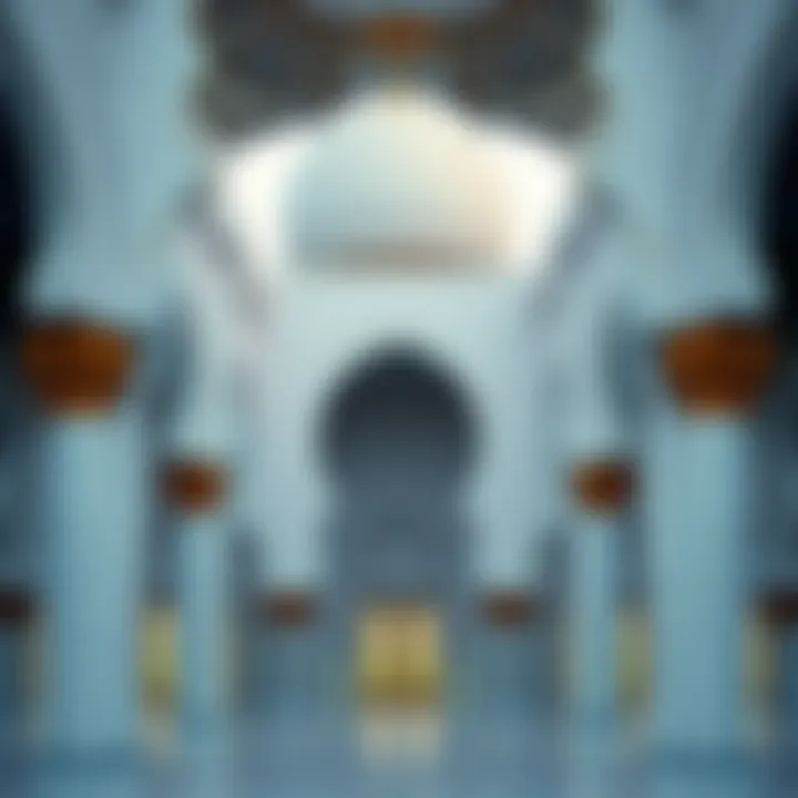 Close-up of the intricate design of the Sheikh Zayed Grand Mosque