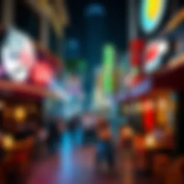 The vibrant nightlife and entertainment options around Aykon City