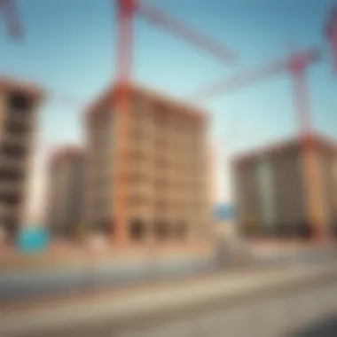 A modern construction site illustrating Azizi's operational strategies