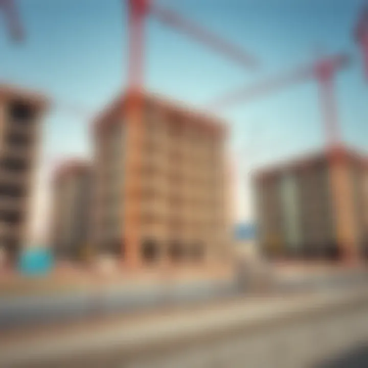 A modern construction site illustrating Azizi's operational strategies