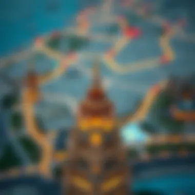 Strategic location map highlighting Azizi Feirouz in Dubai