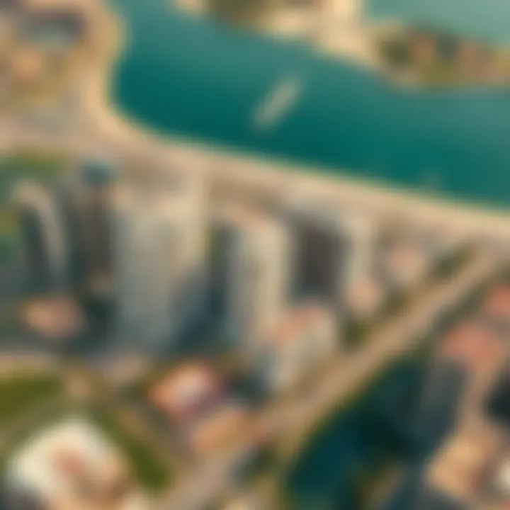 Aerial view highlighting Bahia 1's location within Dubai