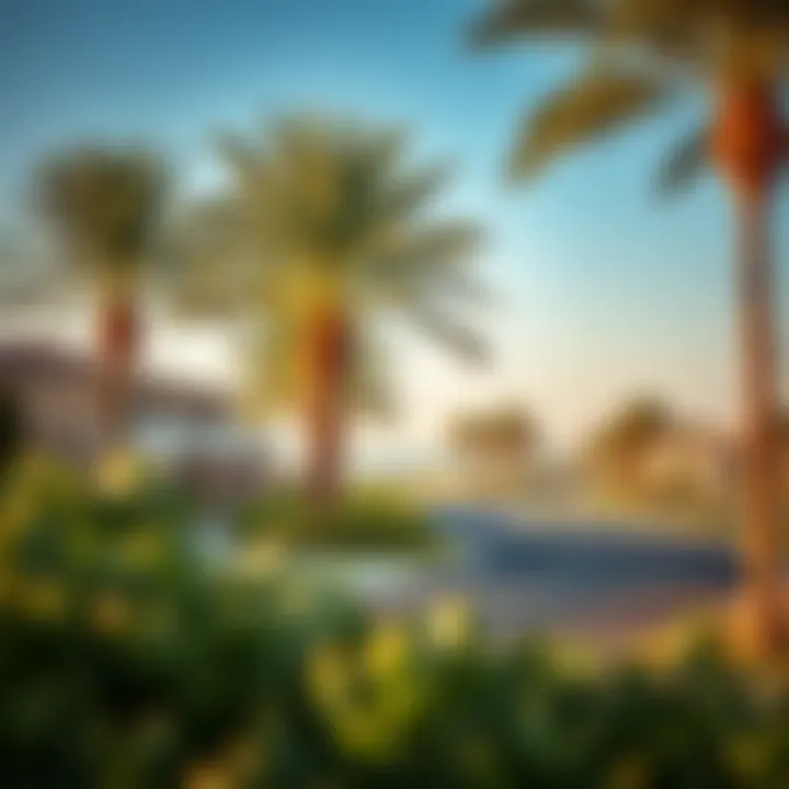 Coastal Living Neighborhood Serene coastal neighborhood in Dubai with palm trees