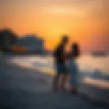 Romantic Sunset Beach in Dubai A serene beach at sunset perfect for couples