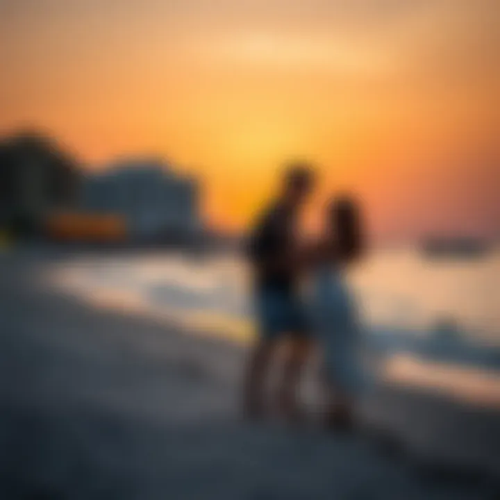 Romantic Sunset Beach in Dubai A serene beach at sunset perfect for couples