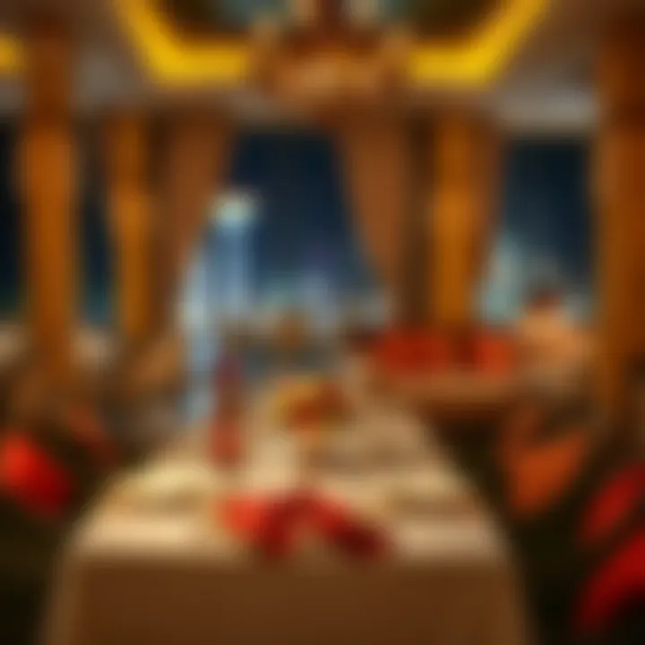 Luxurious Dining Experience in Dubai Exquisite dining setup for a romantic dinner