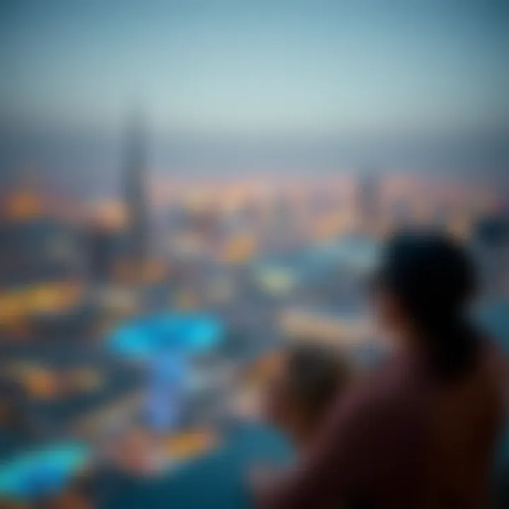 Breathtaking Rooftop View for Couples in Dubai Couples enjoying a scenic view from a rooftop