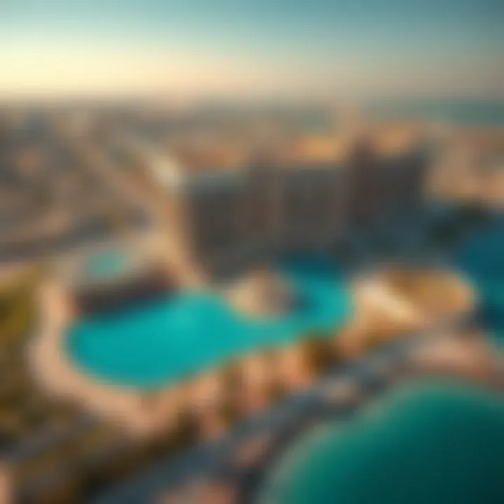 Aerial view of Binghatti Azure highlighting its prime location in Dubai
