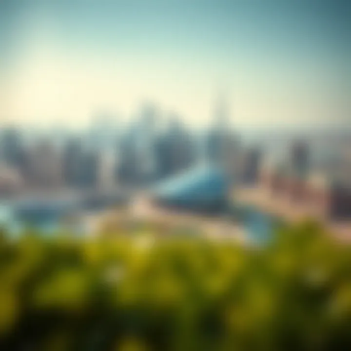 Panoramic view of Dubai with Binghatti's project highlighted