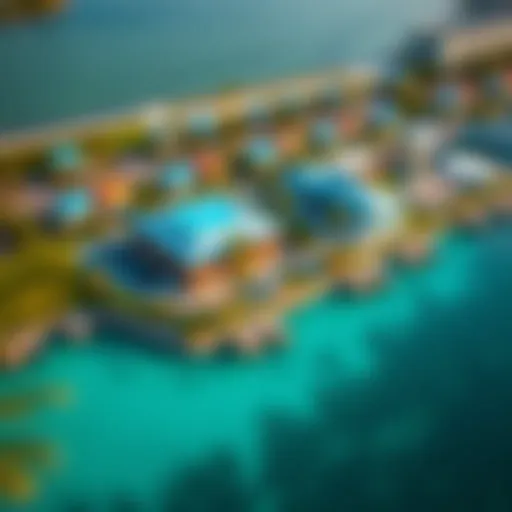 Aerial Perspective of Parking Options at Blue Waters Island Aerial view of Blue Waters Island parking facilities