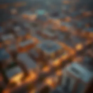 Aerial view of the surrounding neighborhood of برج افينيو التعاون, highlighting its strategic location