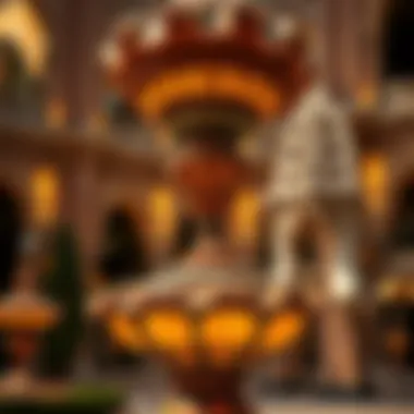 Close-up of the unique design elements of the fontaines