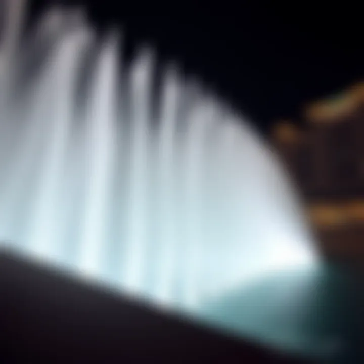 Fontaines performing a synchronized water show