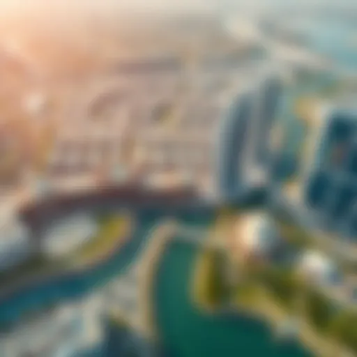 Aerial Perspective of Business Bay Aerial view of Business Bay showcasing modern architecture and waterways