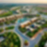 Aerial view of Caya Arabian Ranches showcasing lush landscapes