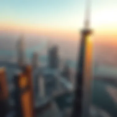 Aerial view of Dubai highlighting Chic Tower's prime location