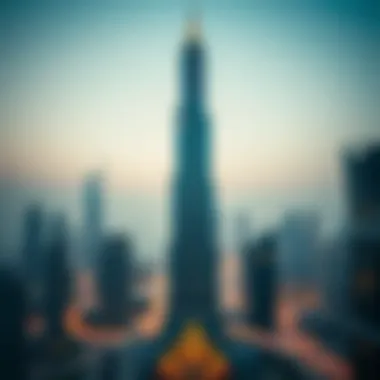 City Avenue Tower in Dubai's Skyline Aerial view of City Avenue Tower in the Dubai skyline