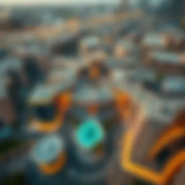 Aerial view of City Centre Al Zahia showcasing its modern architecture and layout