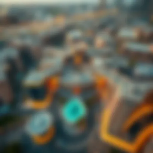 Aerial view of City Centre Al Zahia showcasing its modern architecture and layout