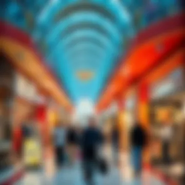 Vibrant Retail Experience at City Centre Al Zahia Interior of a retail space within City Centre Al Zahia filled with shoppers and vibrant displays