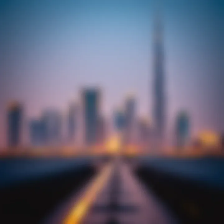 Spectacular Dubai skyline with auction elements