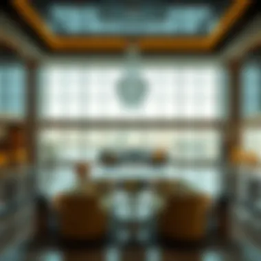 Interior design elements of Al Fattan Plaza reflecting luxury
