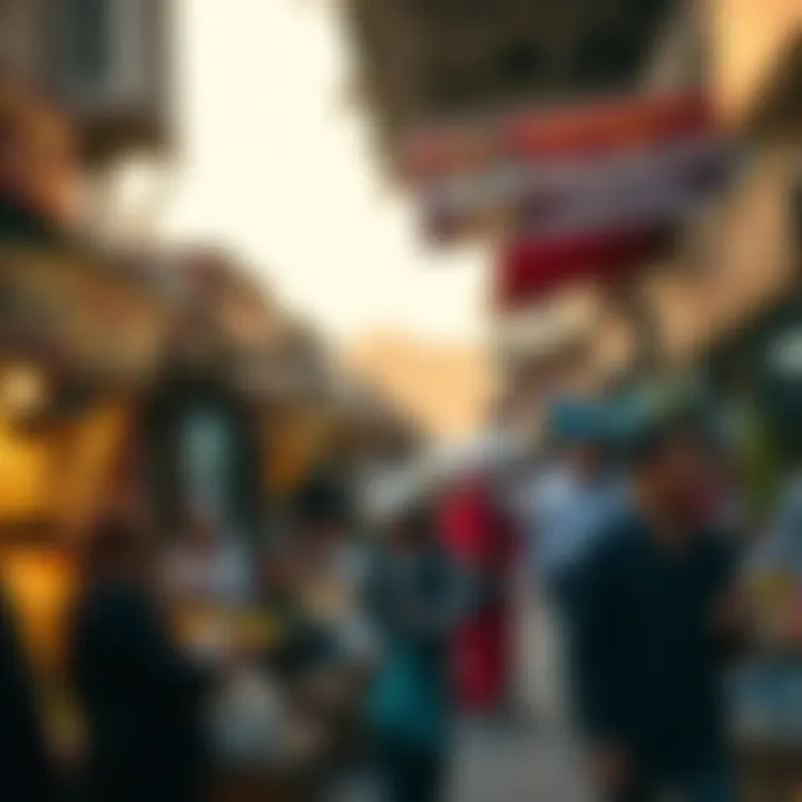 A bustling market scene showcasing local culture at كورنيش ديرة