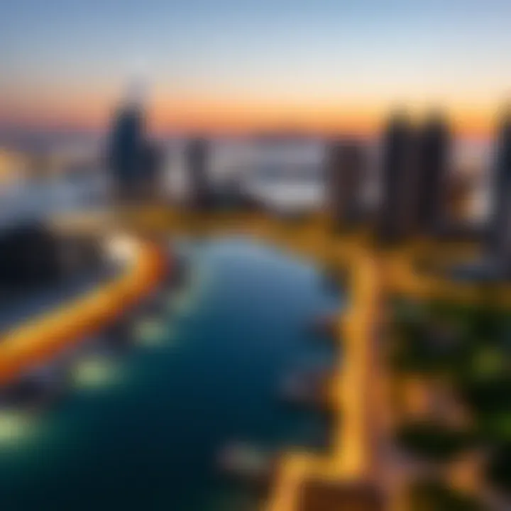 Panoramic view of Creek Beach showcasing the waterfront and skyline