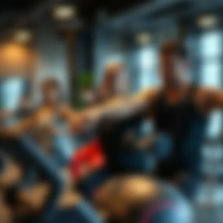 Group fitness class in session