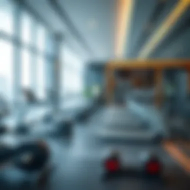 Modern interior design of the gym