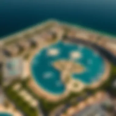 Aerial view showcasing the expansive lagoon area