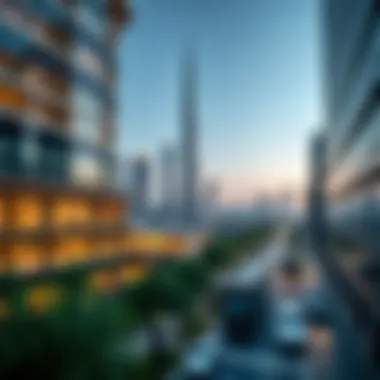 Panoramic view of the DIFC area highlighting its business environment