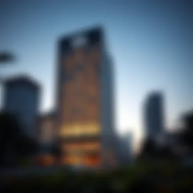 DIFC Gate Building at dusk showcasing its unique architectural design